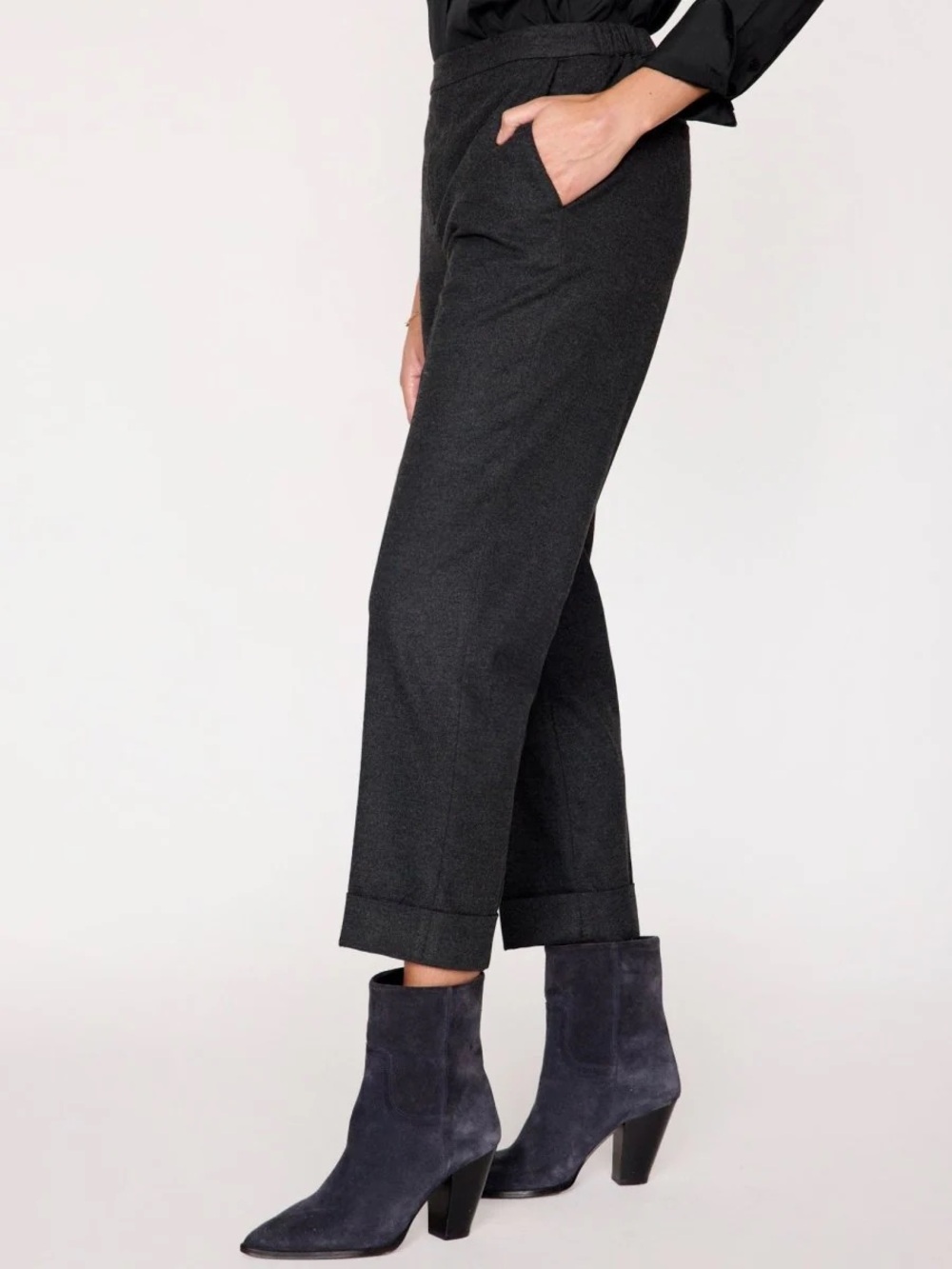 Brochu Walker Women’s Size XS Westport Pull-on Cropped Pant in Dark Charcoal - Picture 2 of 11